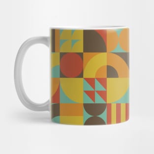 Bauhaus Art abstract pattern, vintage color style Mug